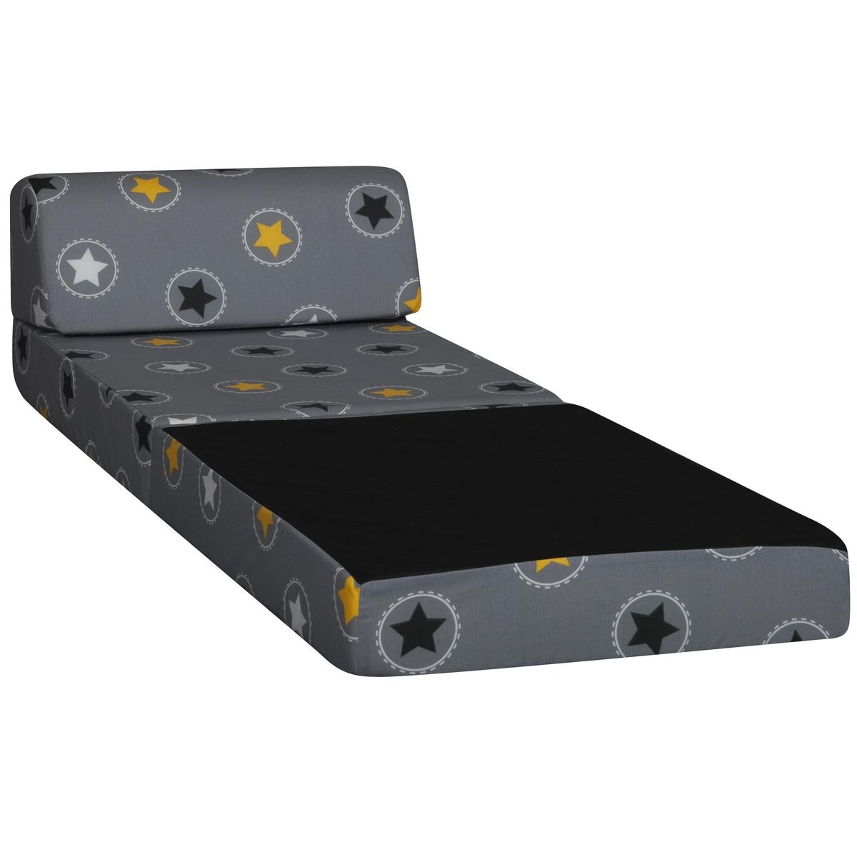 Chauffeuse 1 place STAR tissu gris étoiles 