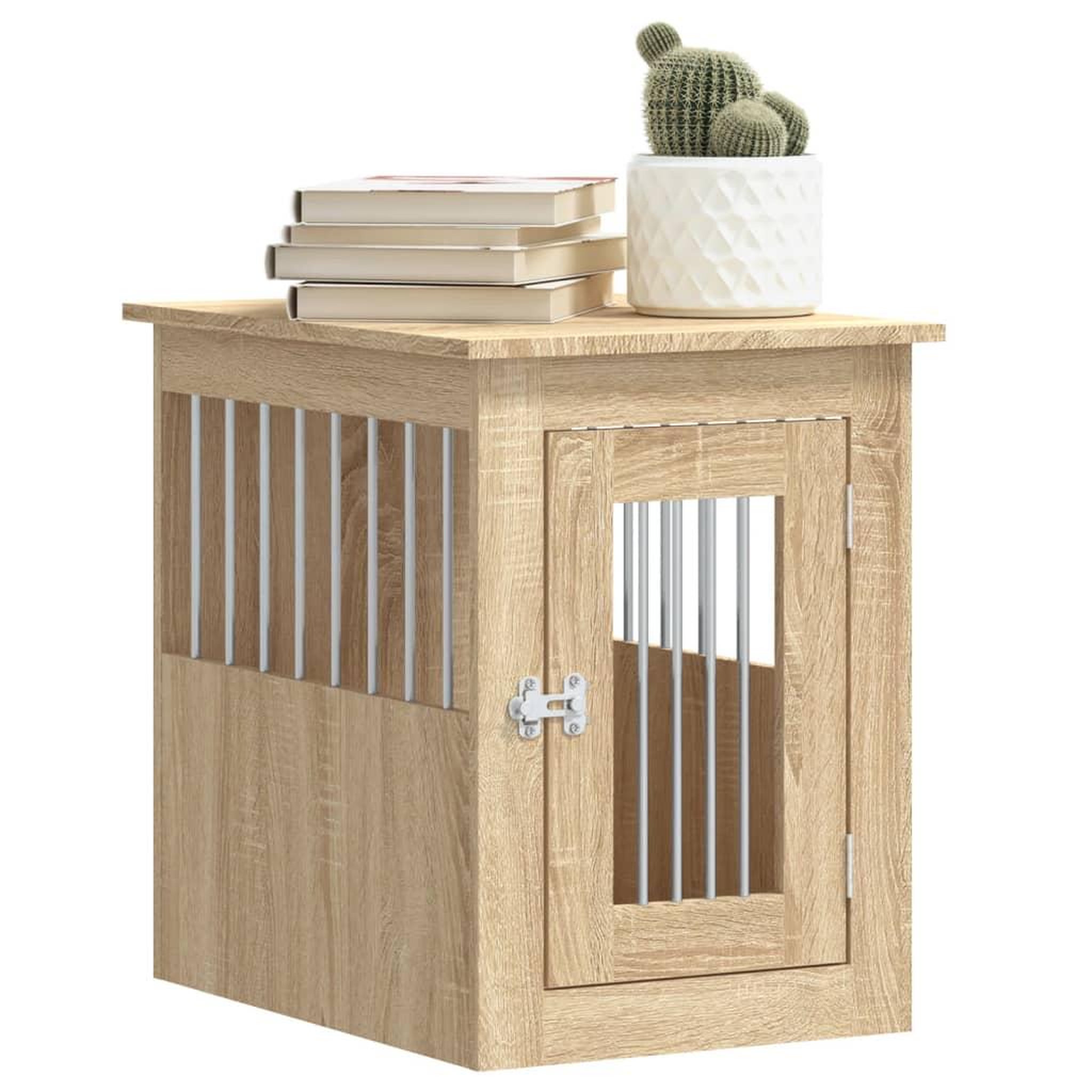 Voir la diapositive 4 : VIDAXL Meuble de cage pour chiens chene sonoma 45x62x59 cm