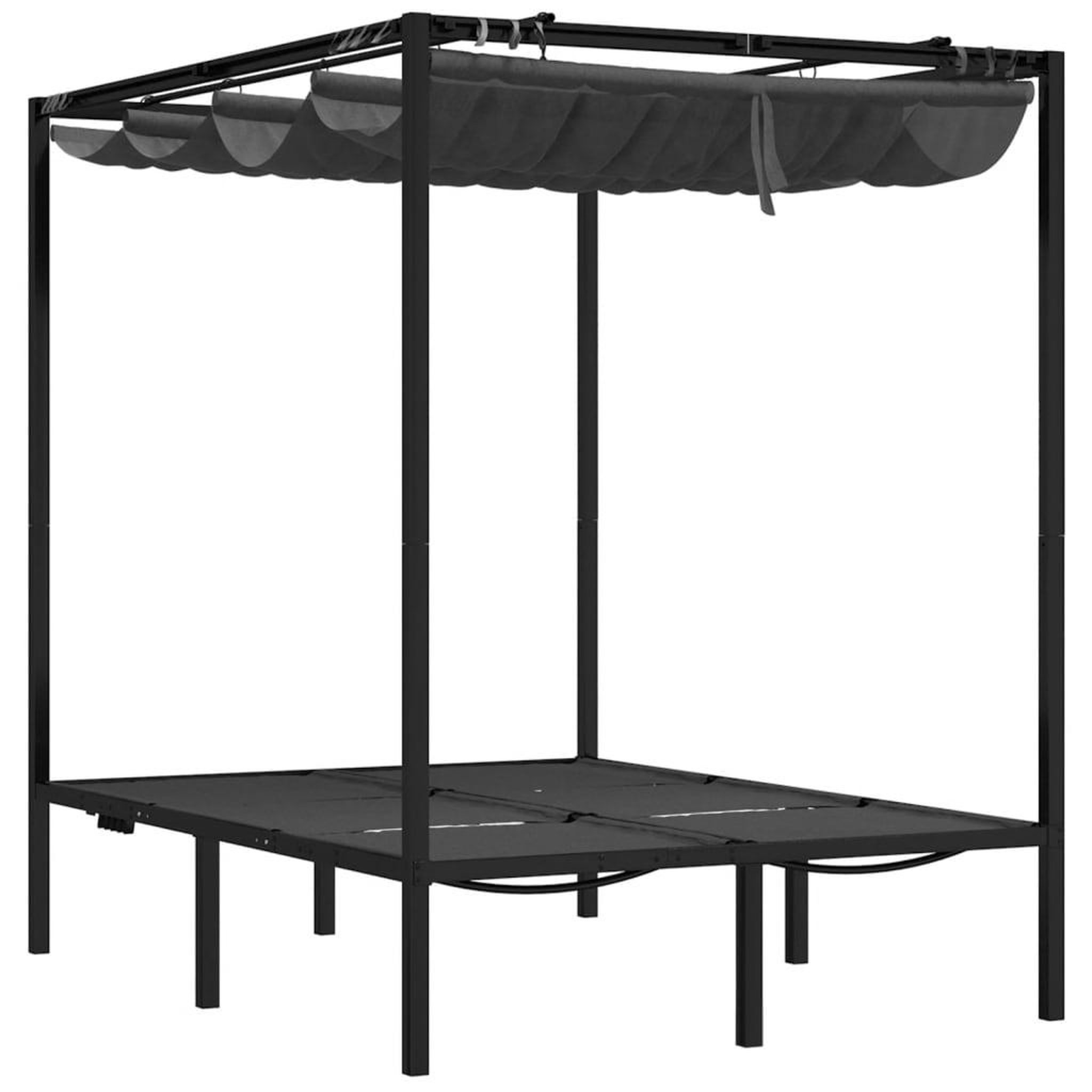 Voir la diapositive 4 : VIDAXL Chaise longue double avec rideaux lateraux et superieurs
