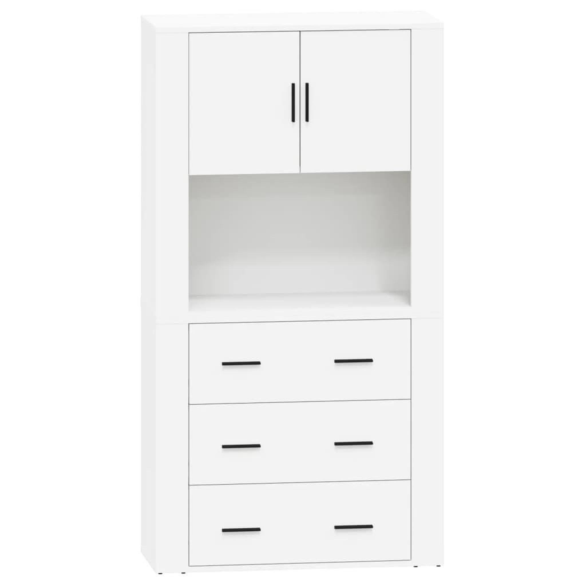 Voir la diapositive 2 : VIDAXL Buffet haut Blanc Bois d'ingenierie