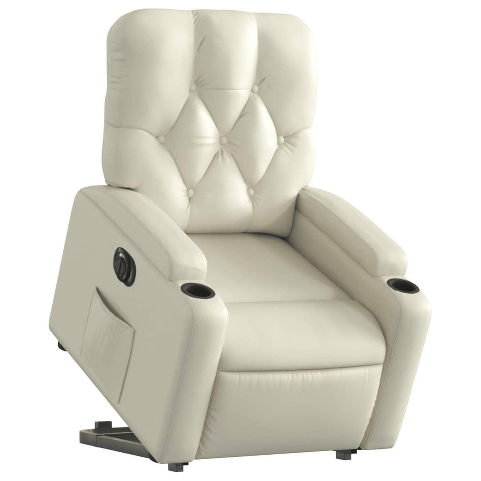 Voir la diapositive 3 : VIDAXL Fauteuil inclinable electrique creme similicuir