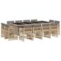 Voir la diapositive 2 : VIDAXL Ensemble a manger de jardin coussins 13 pcs melange beige rotin