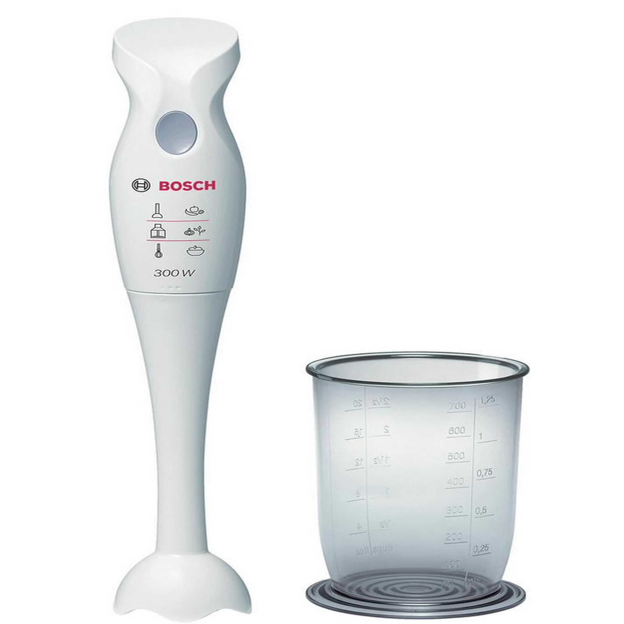 Voir la diapositive 2 : BOSCH Mixeur plongeant 300w blanc/gris - msm6b150