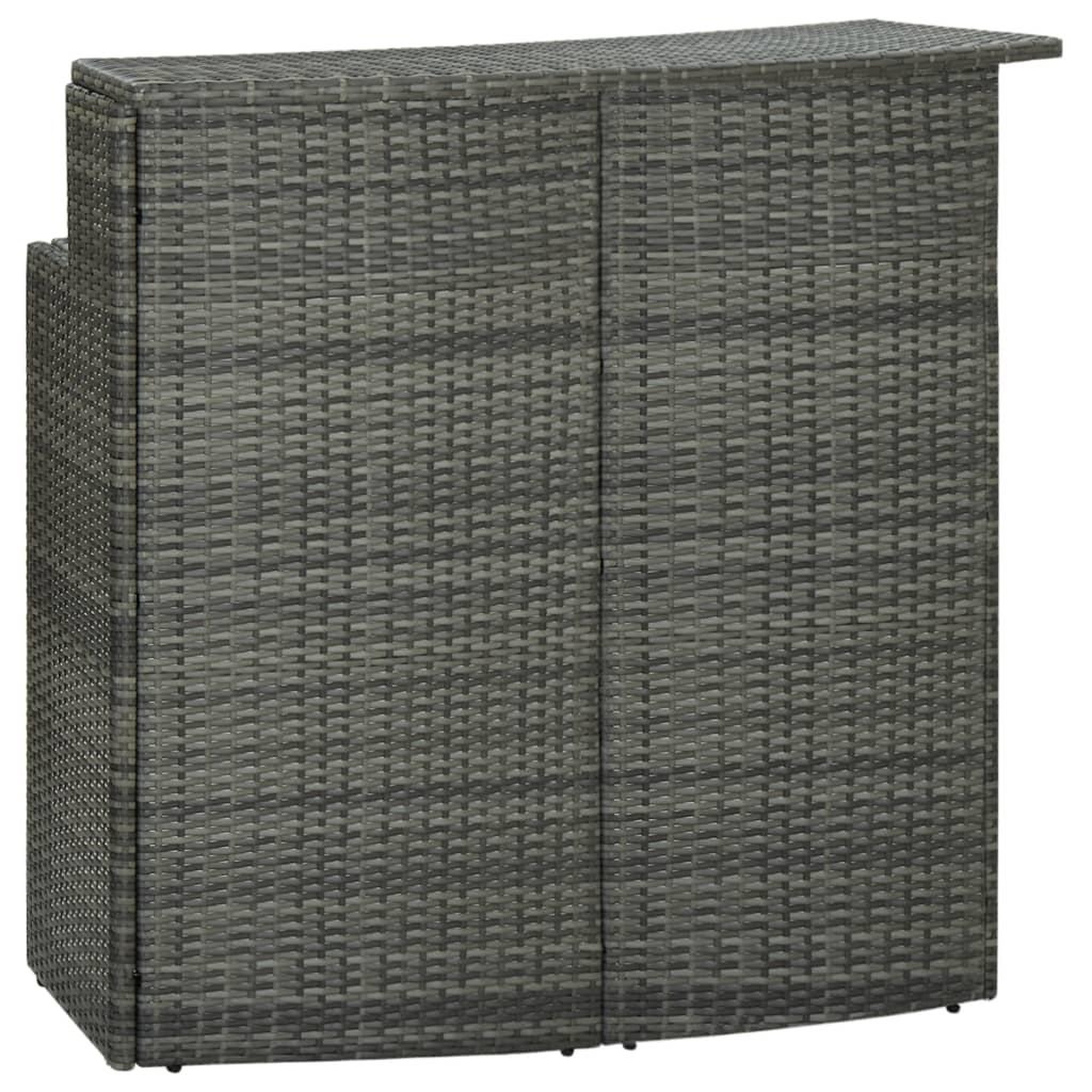 Voir la diapositive 1 : VIDAXL Table de bar de jardin Gris 120x55x110 cm Resine tressee
