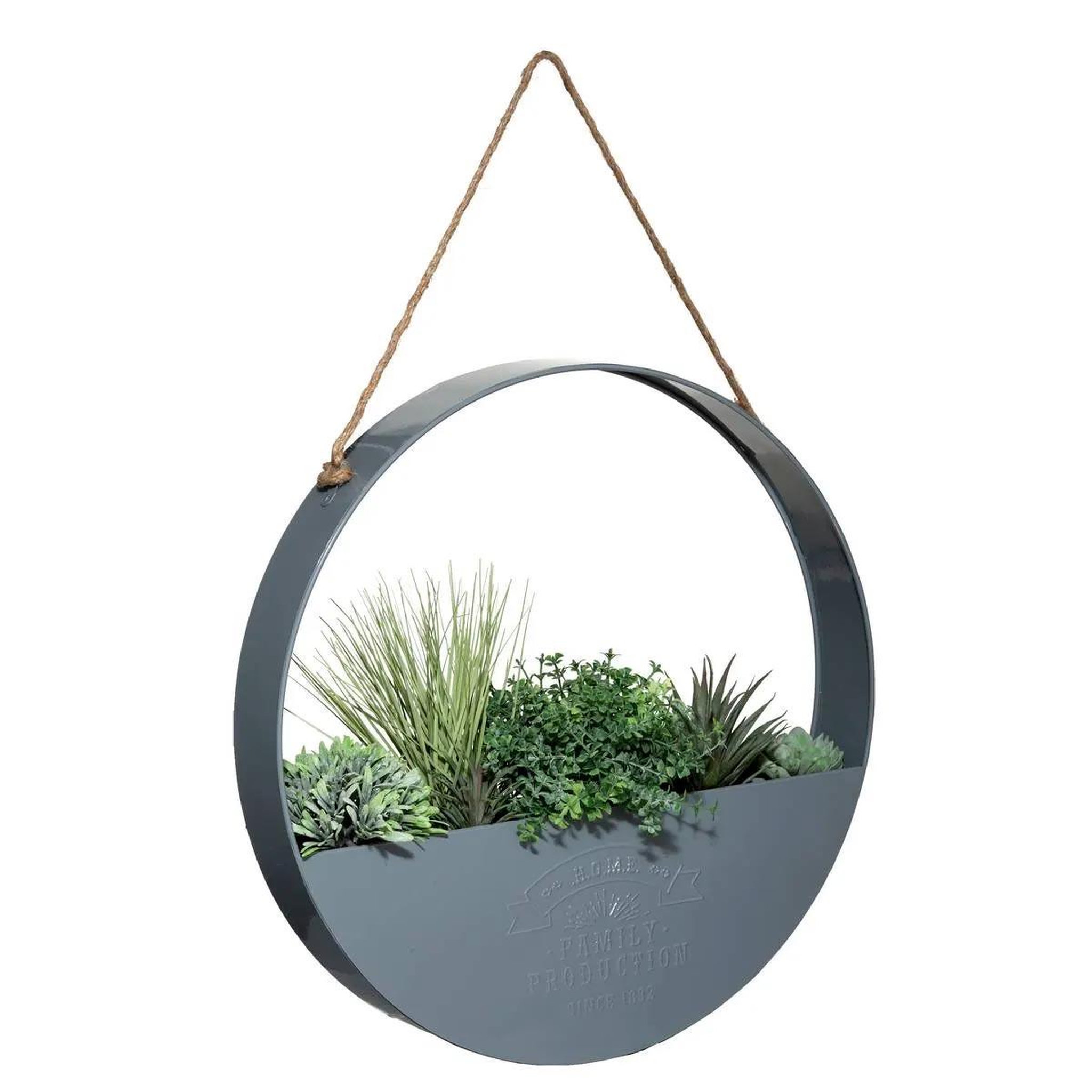 ATMOSPHERA Décoration murale à suspendre  plante  44cm gris