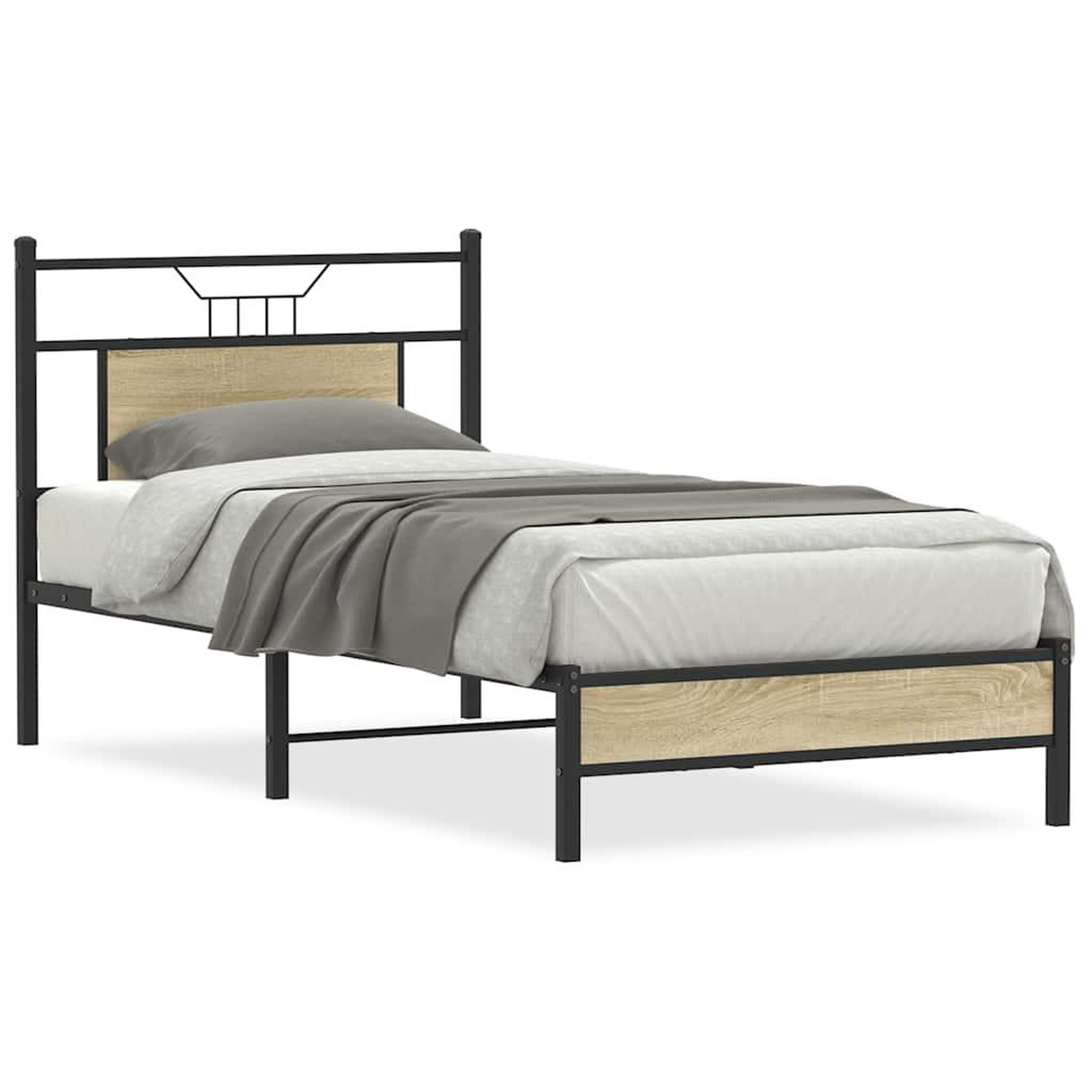 Voir la diapositive 2 : VIDAXL Cadre de lit sans matelas chene sonoma 75x190 cm