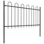 Voir la diapositive 2 : VIDAXL Cloture de jardin avec dessus en cerceau Acier 11,9 x 1 m Noir