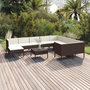Voir la diapositive 1 : VIDAXL Salon de jardin 11 pcs avec coussins Resine tressee Marron