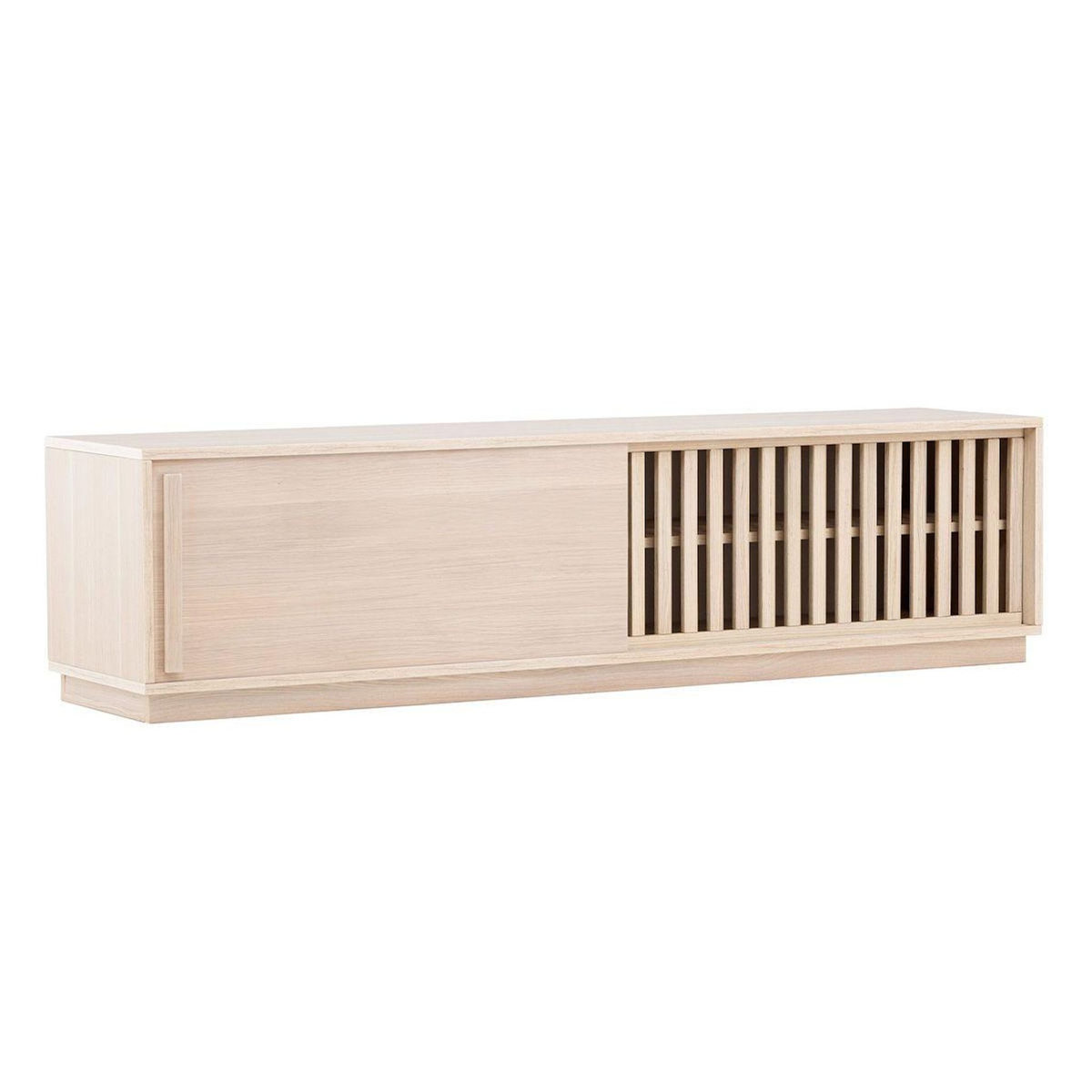 Paris Prix Meuble TV Design Nervuré  Lugo  180cm Naturel