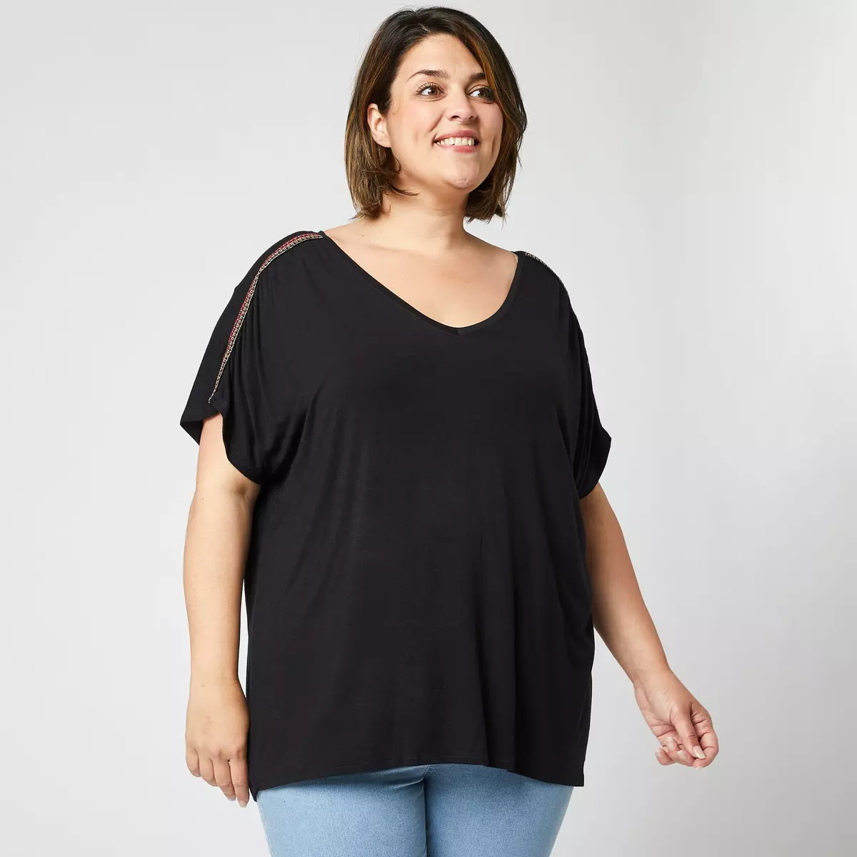 IN EXTENSO T-shirt manches courtes avec broderie femme