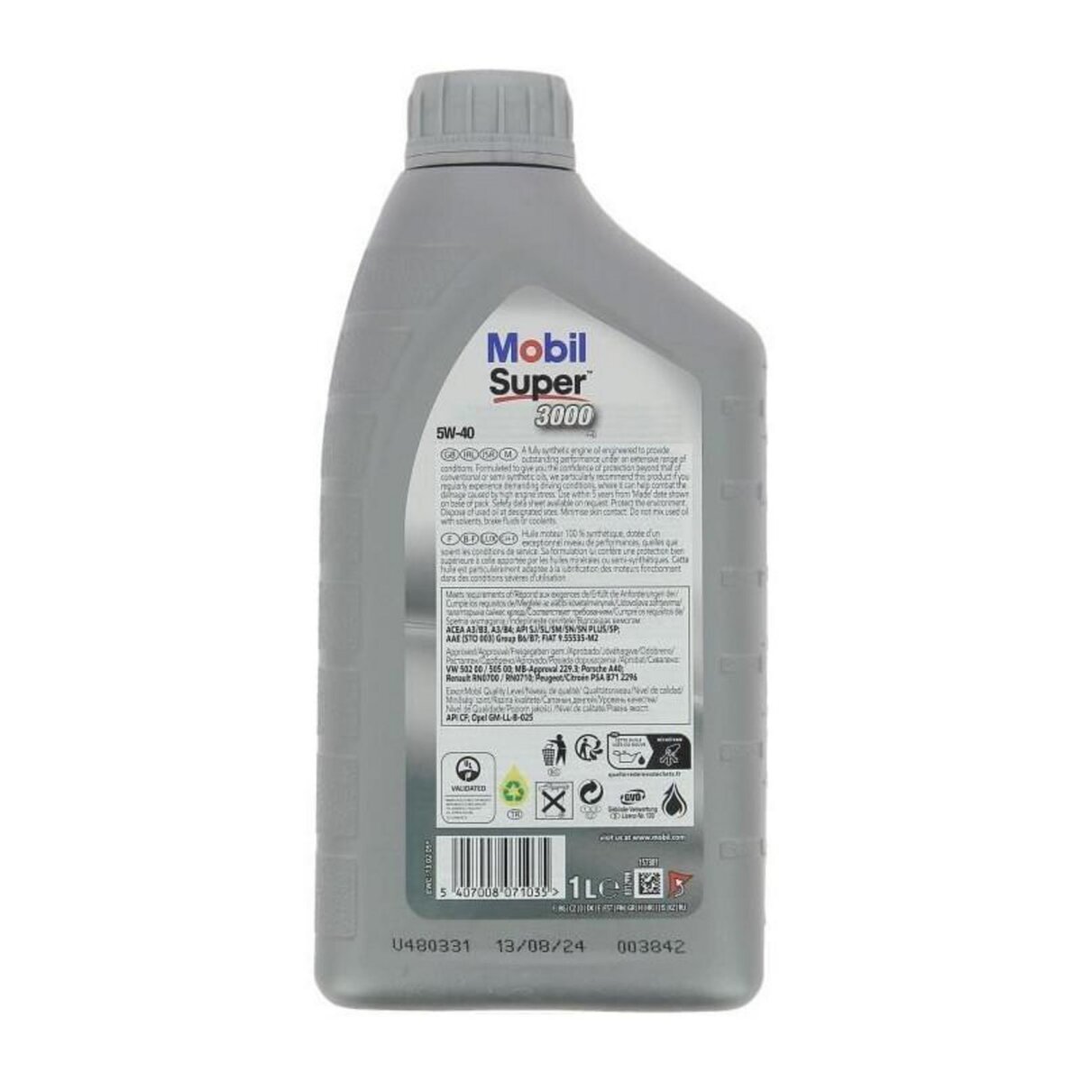 MOBIL Bidon huile de moteur - MOBIL - S3000 5W40 - 1 L - 4 saisons