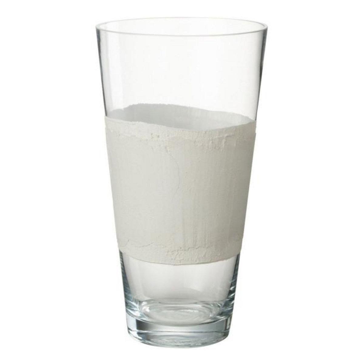 Paris Prix Vase Déco en Verre  Delph  35cm Transparent & Blanc