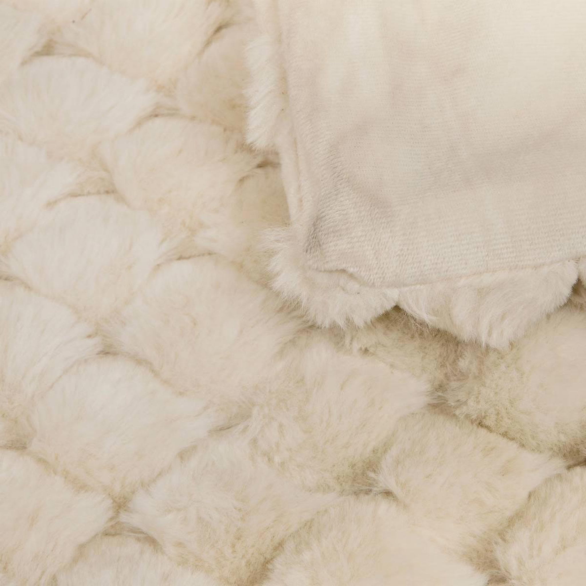 Voir la diapositive 2 : ATMOSPHERA Plaid xl imitation fourrure  adriel  180x230cm beige