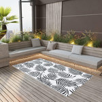 VIDAXL Tapis d'exterieur ARAKIL Blanc et noir 120x180 cm PP
