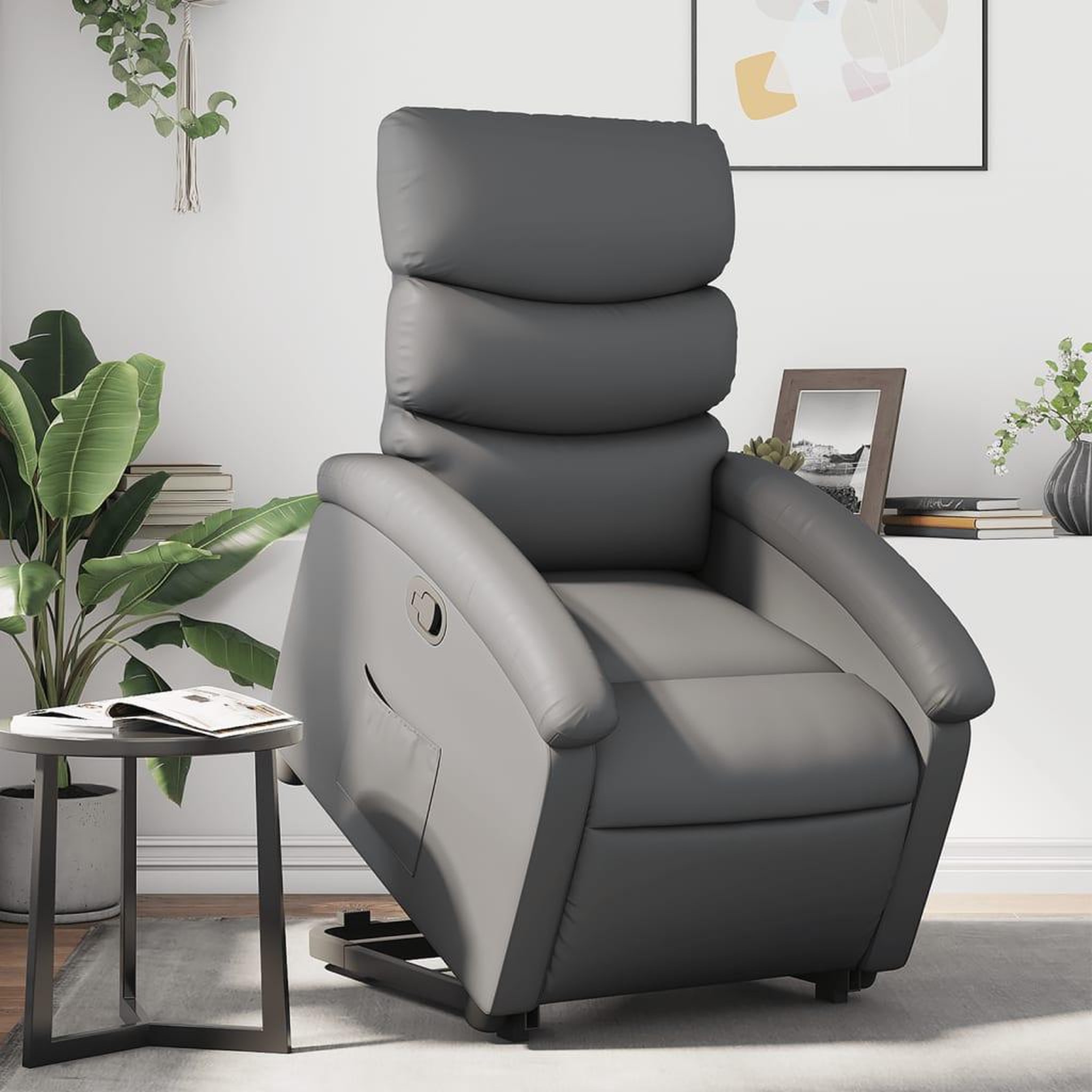 VIDAXL Fauteuil inclinable Gris Similicuir