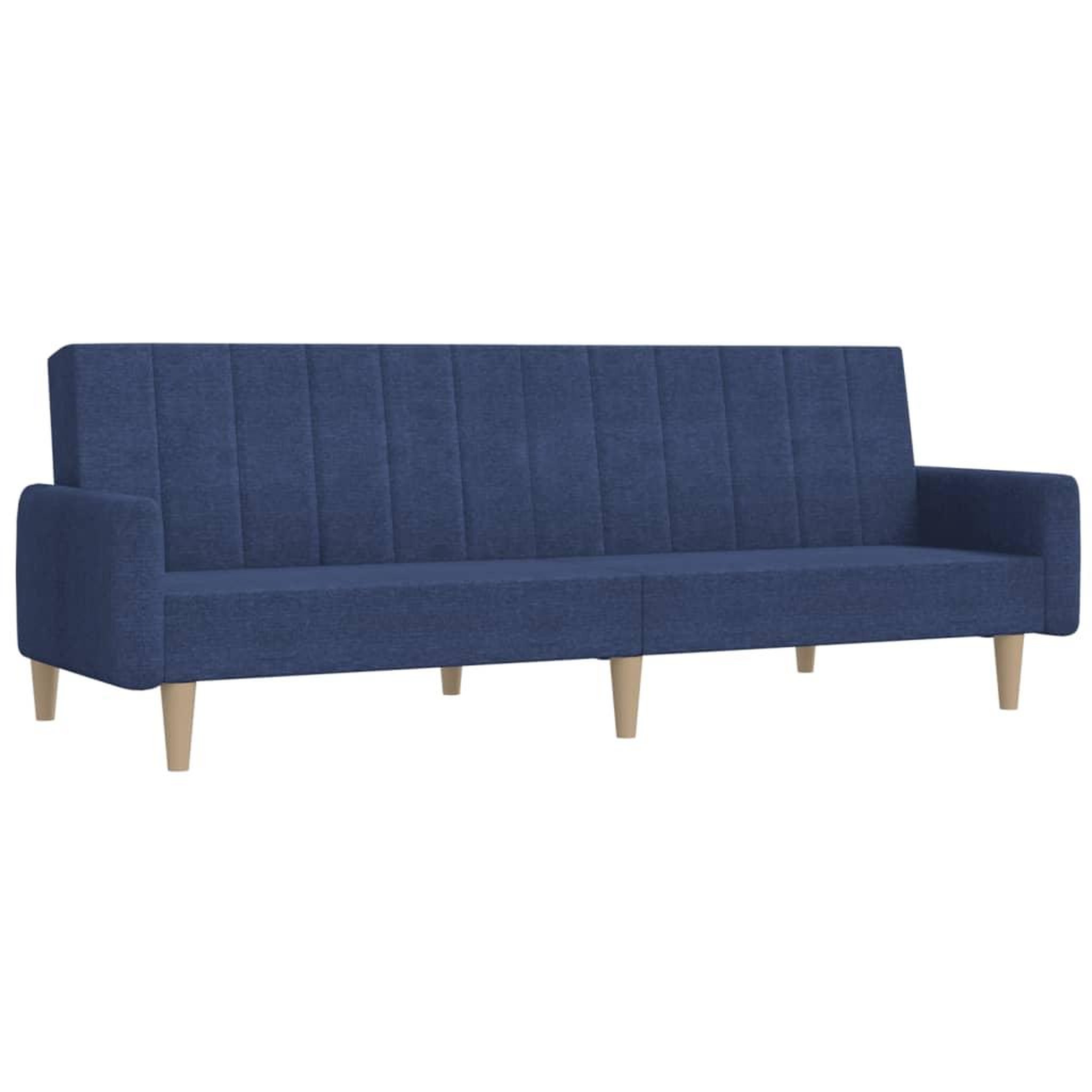 Voir la diapositive 2 : VIDAXL Canape-lit a 2 places bleu tissu