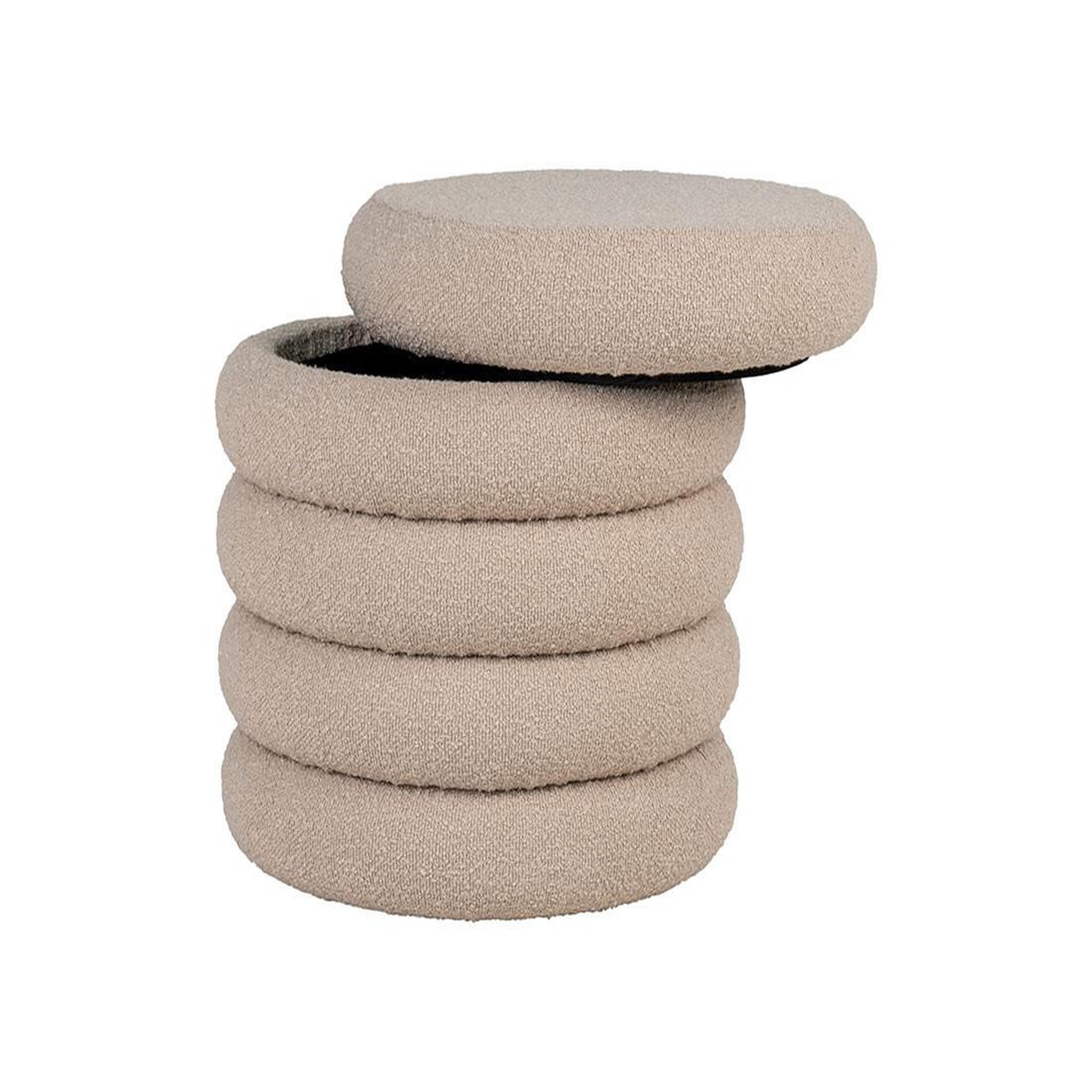 Voir la diapositive 2 : BEST MOBILIER Marely - pouf - en tissu bouclette
