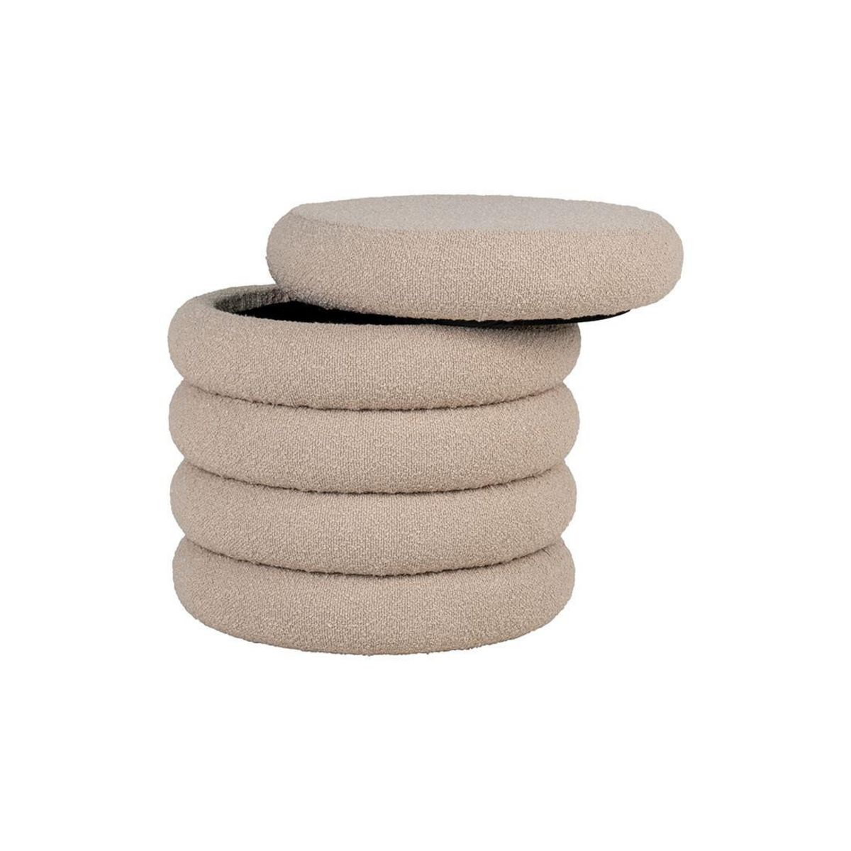 LISA DESIGN Marely - pouf - en tissu bouclette