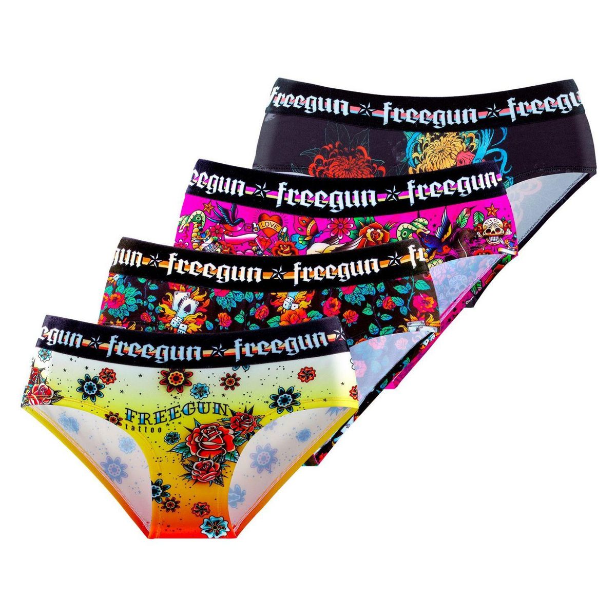 FREEGUN Lot de 4 culottes femme Hardy