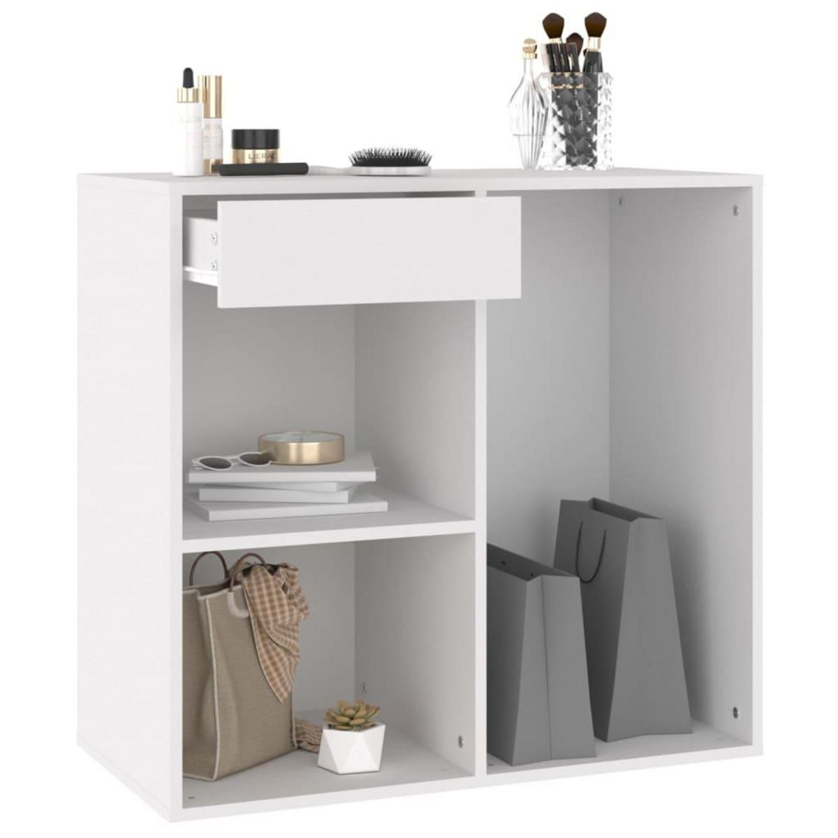 VIDAXL Armoire a cosmetiques Blanc 80x40x75 cm Bois d'ingenierie