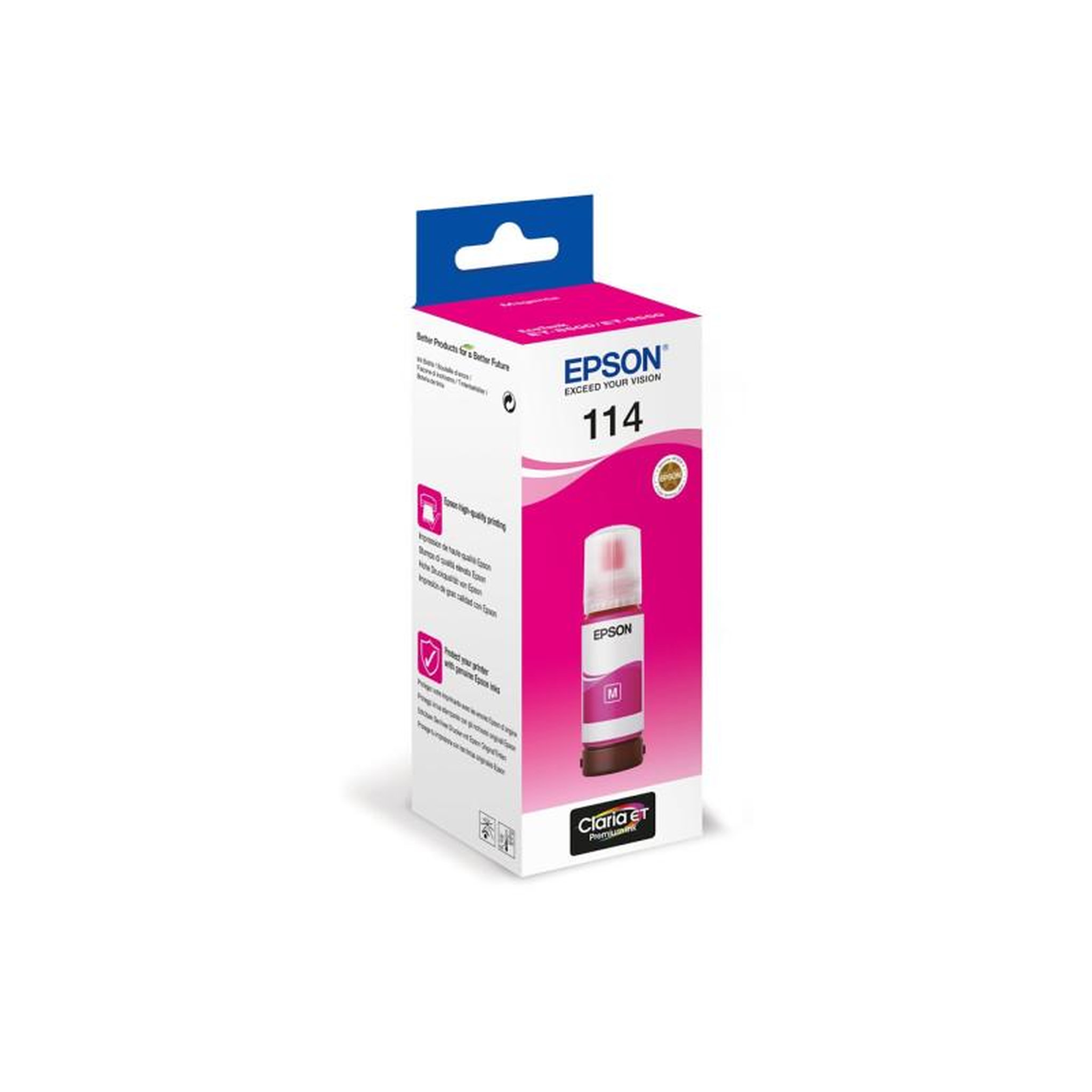 Voir la diapositive 2 : Epson Cartouche d'encre bouteille d'encre ecotank 114 magenta - c13t07b440