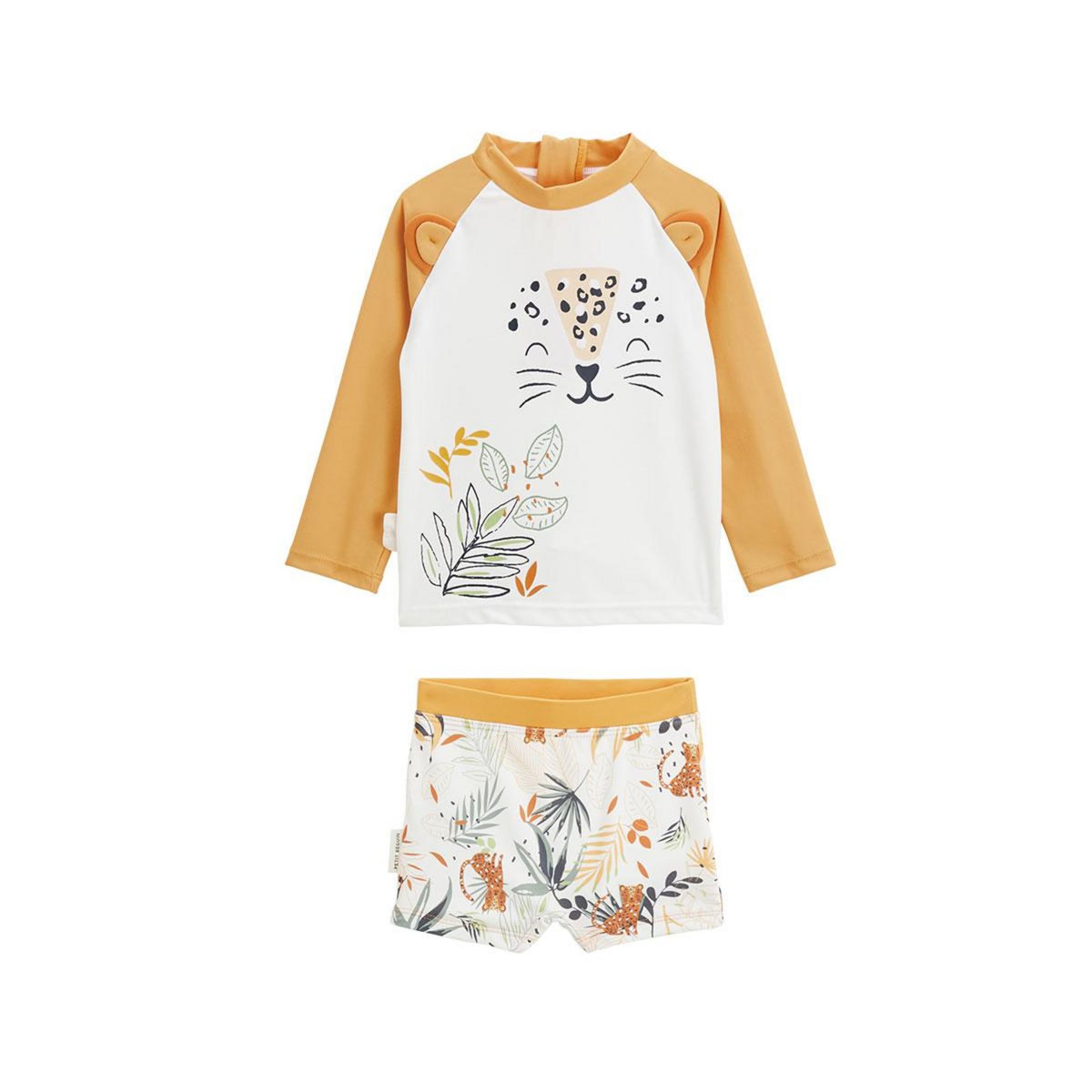 Petit Béguin Maillot de bain bébé 2 pièces t-shirt de protection UV & boxer Wakae