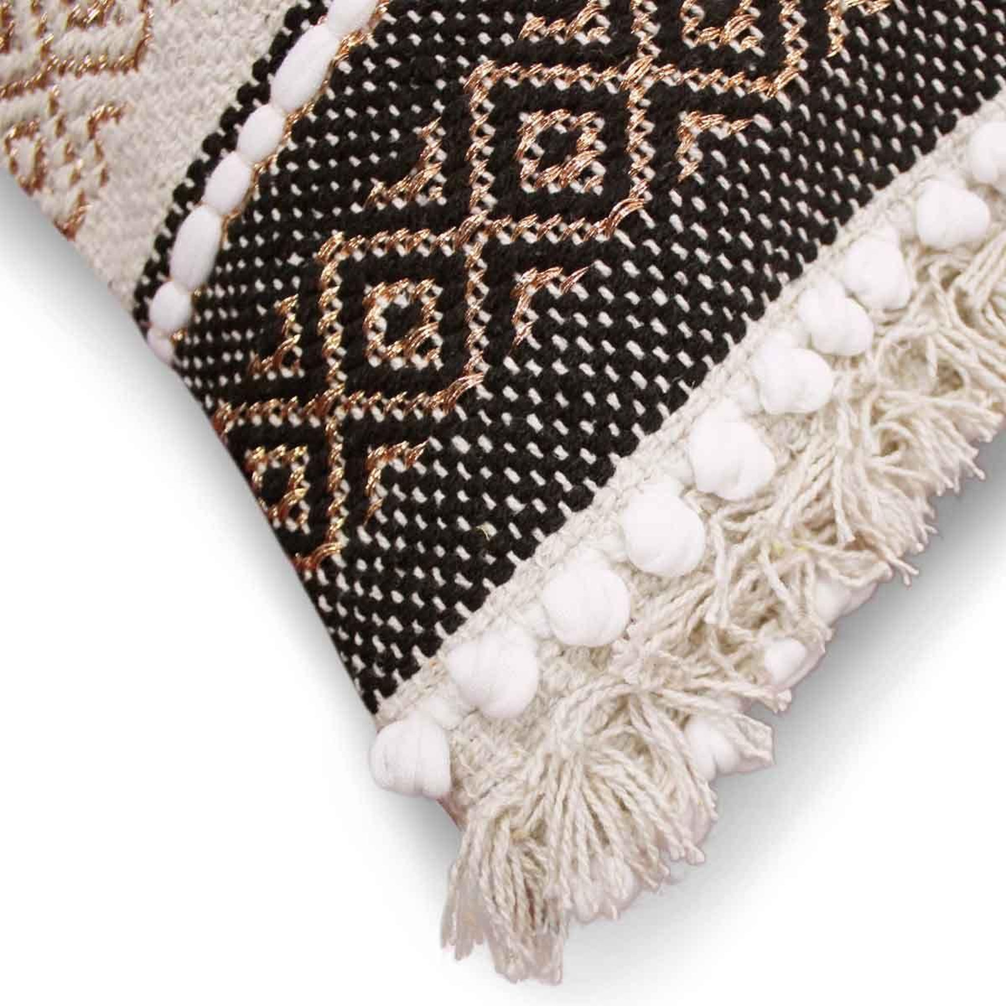 Voir la diapositive 2 : Douceur d'Intérieur Coussin déco  mirage  40x40cm naturel & noir