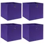 VIDAXL Boîtes de rangement 4 pcs Violet 32x32x32 cm Tissu