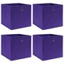 VIDAXL Boîtes de rangement 4 pcs Violet 32x32x32 cm Tissu