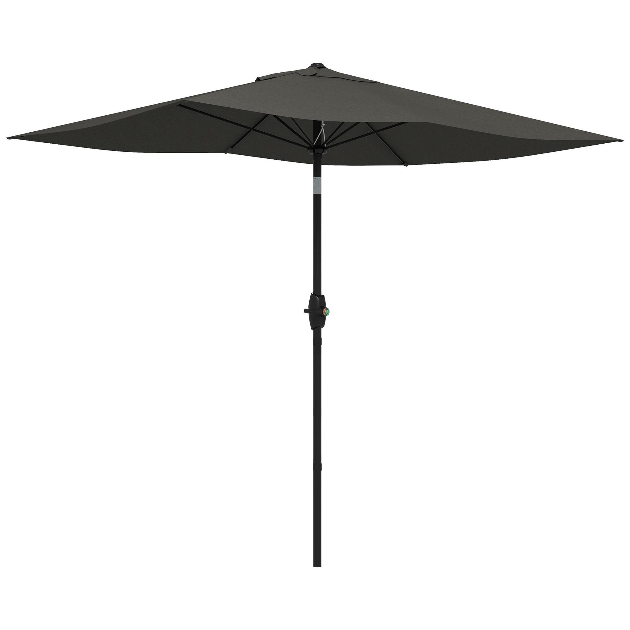 OUTSUNNY Parasol rectangulaire inclinable de jardin avec manivelle métal polyester haute densité anti UV 50+ gris