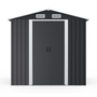 Voir la diapositive 3 : ID MARKET Abri de jardin 3,7M² gris en acier galvanisé avec base