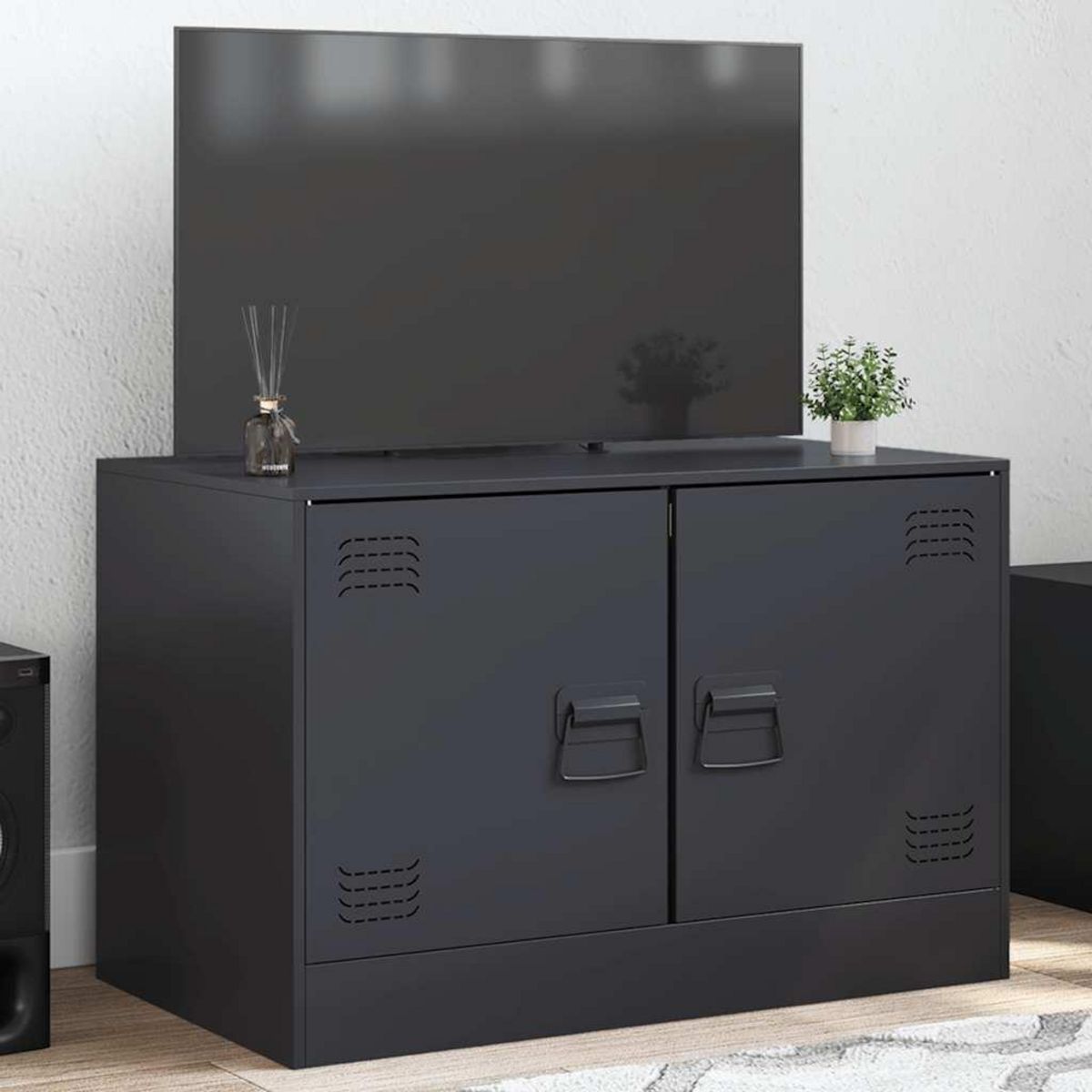 VIDAXL Meuble TV noir 67x39x44 cm acier