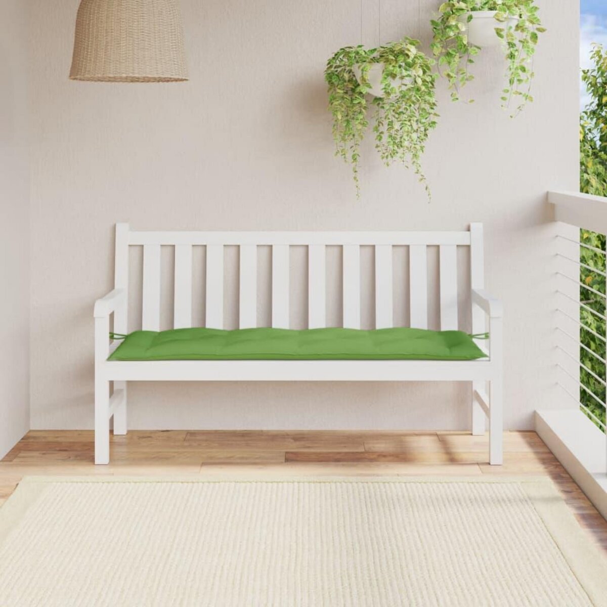 VIDAXL Coussin de banc de jardin vert melange 150x50x7 cm tissu