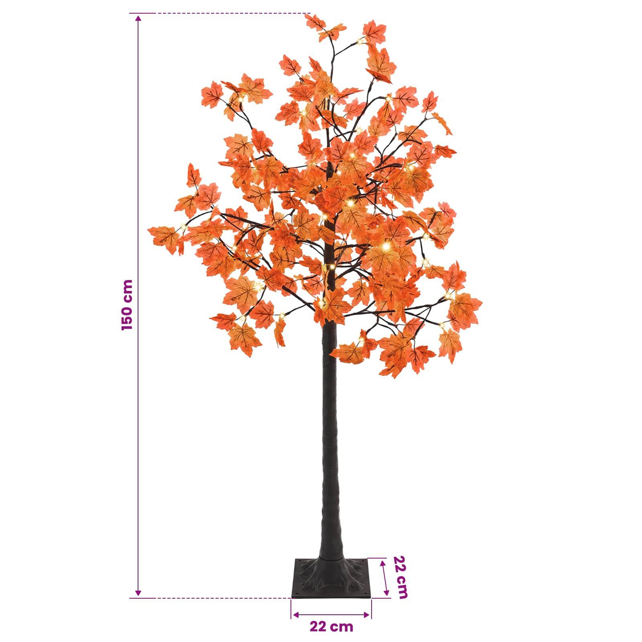 Voir la diapositive 3 : VIDAXL Erable de Noël lumineux LED Marron 22 x 22 x 150 cm Plastique