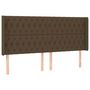 Voir la diapositive 2 : VIDAXL Tete de lit avec oreilles Marron fonce 203x16x118/128 cm Tissu