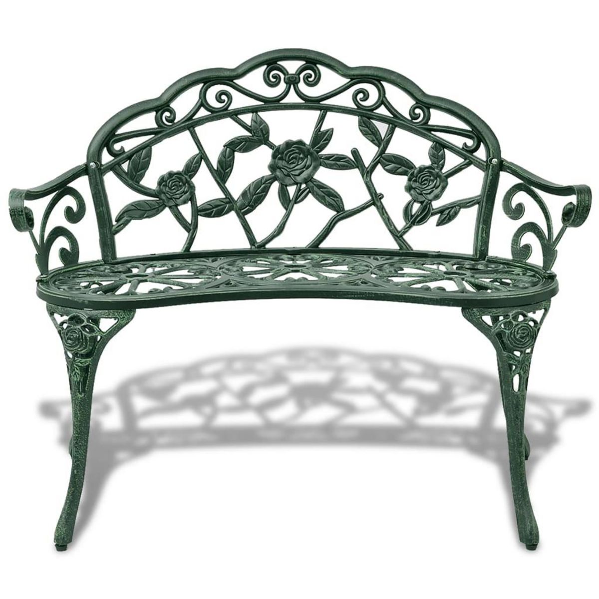 VIDAXL Banc de jardin 100 cm Aluminium coule Vert