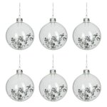 Paris Prix Lot de 6 Boules de Noël  Sequins  9cm Transparent