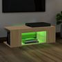 Voir la diapositive 5 : VIDAXL Meuble TV avec lumieres LED chene sonoma 90x39x30 cm