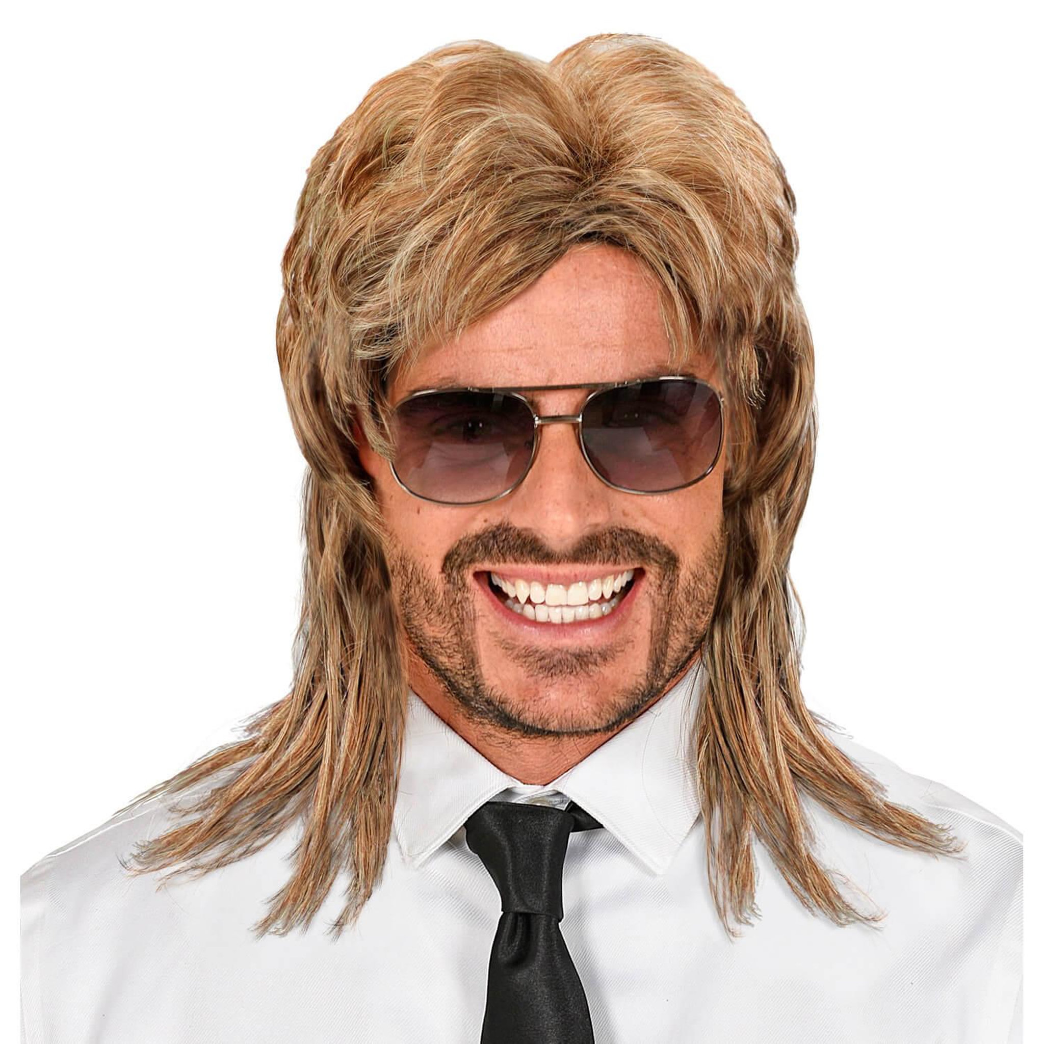Voir la diapositive 2 : WIDMANN Perruque Mode Années 80 - Homme - Blonde