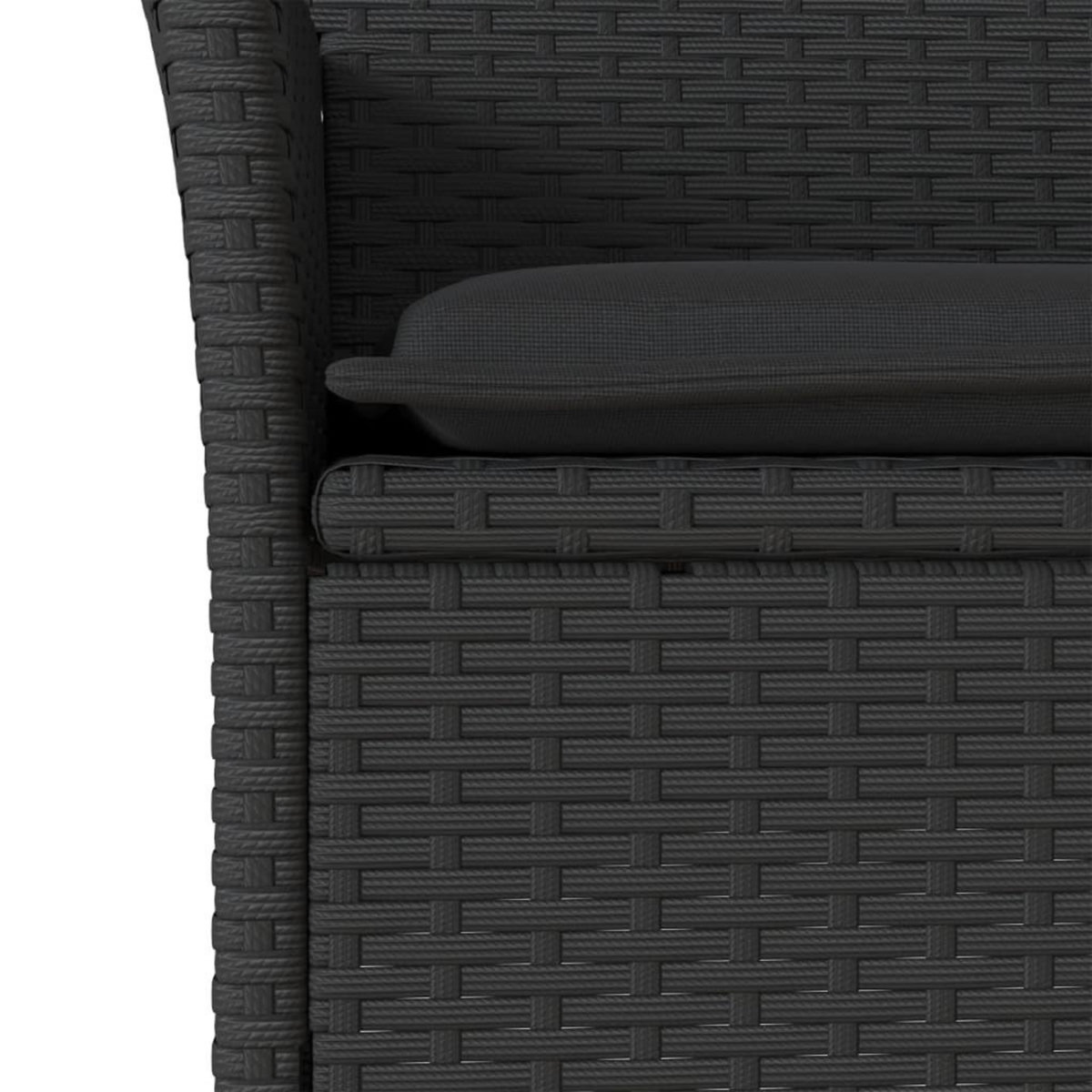 VIDAXL Ensemble a manger de jardin et coussins 7pcs noir rotin acacia