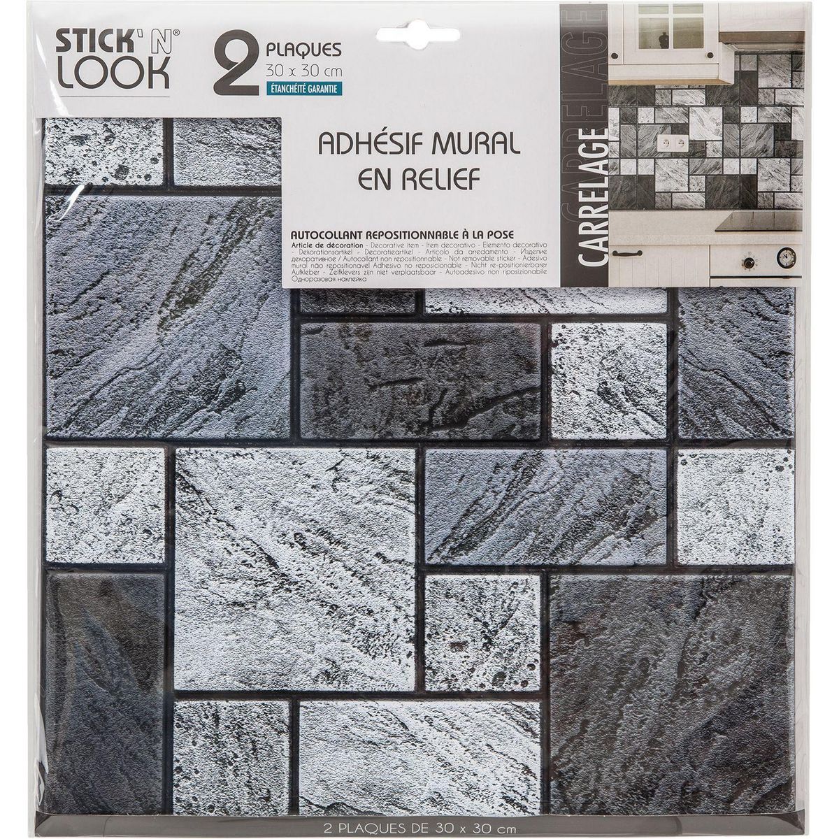 ATMOSPHERA 2 Stickers carrelage Mur - Noir