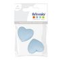 Voir la diapositive 2 : Artemio 2 perles silicone coeur - 29 x 19 x 12 mm - bleu pastel