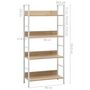 Voir la diapositive 6 : VIDAXL Bibliotheque a 4 niveaux chene 60x27,6x124,5 cm bois ingenierie
