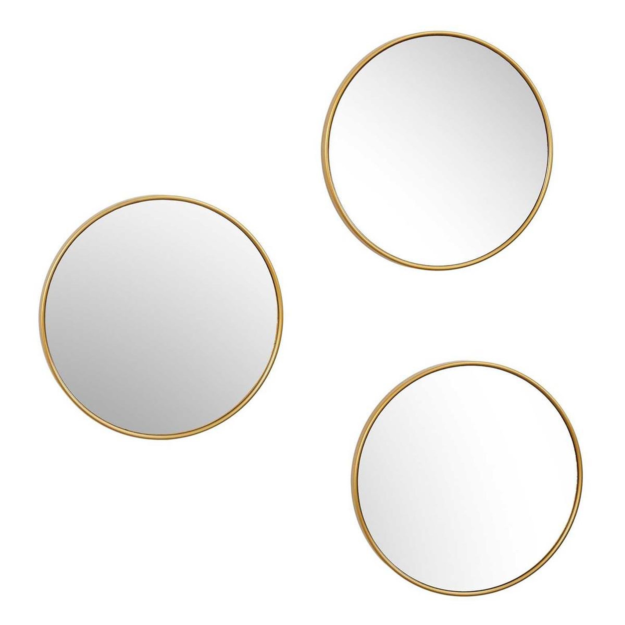 The Home Deco Factory Lot de 3 Miroirs Déco  Toronto  26cm Or