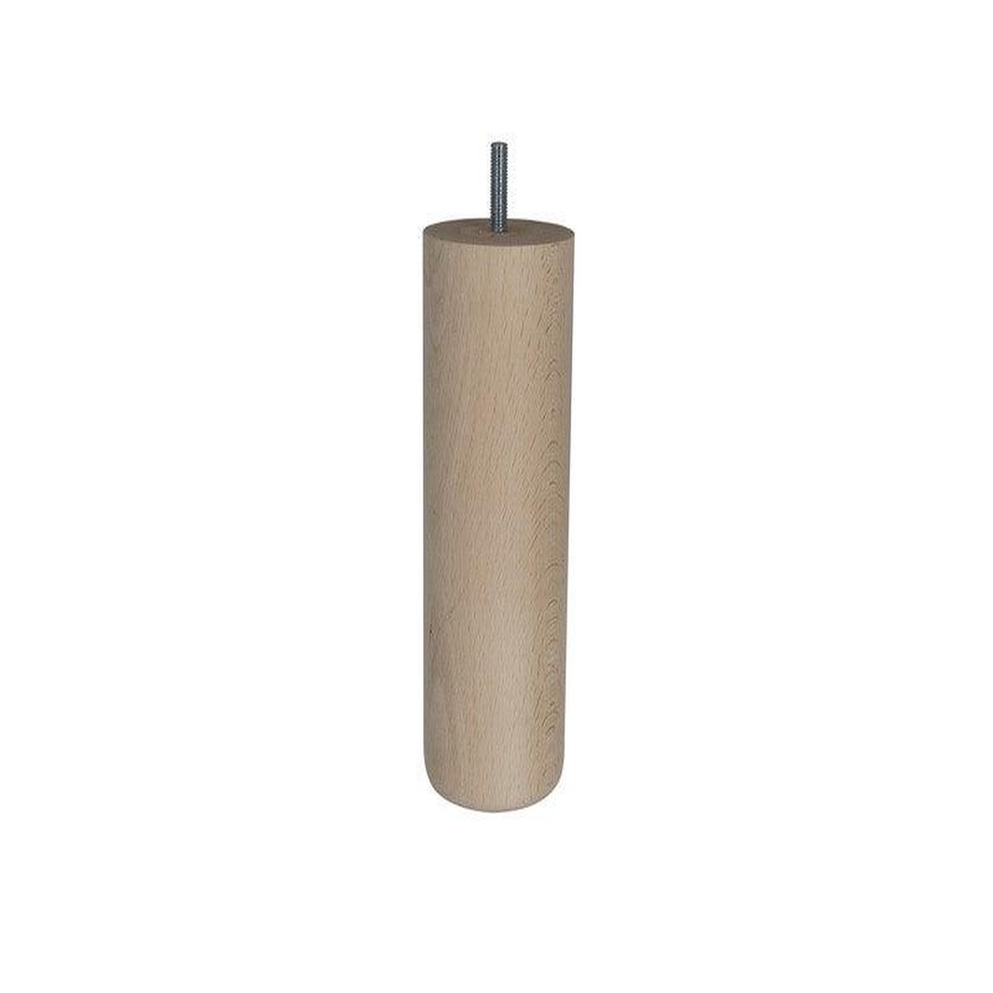 CIME Pied De Lit / Sommier Cylindrique 20Cm - Hêtre Brut Blanc/Beige