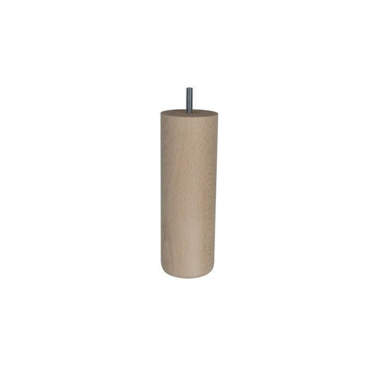 CIME Pied De Lit / Sommier Cylindrique 20Cm - Hêtre Brut Blanc/Beige