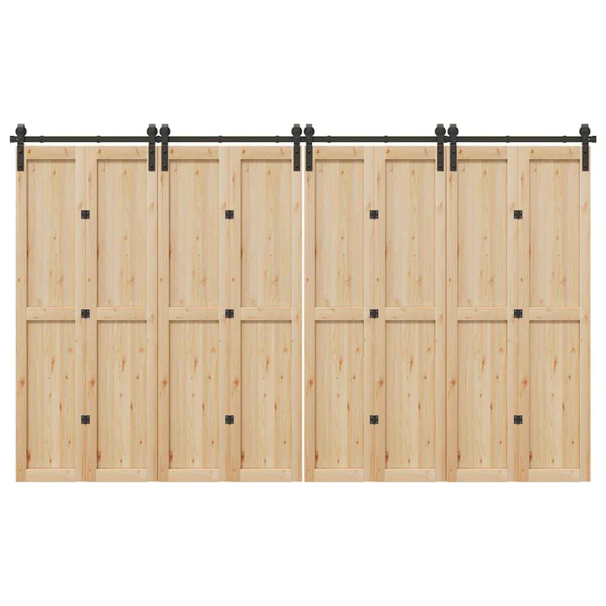 VIDAXL Kit de quincaillerie de porte coulissante 366 cm acier noir