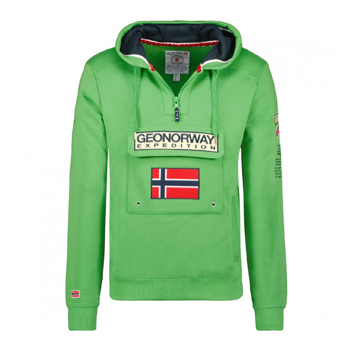 GEOGRAPHICAL NORWAY Sweat à capuche Vert Homme Geographical Norway Gymclass 100