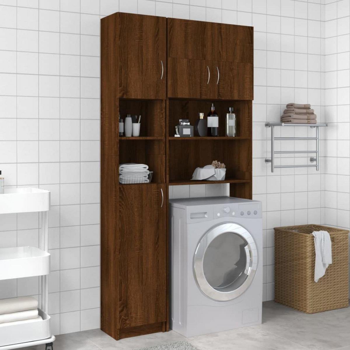 VIDAXL Armoire de bain Chene marron 32x25,5x190 cm Bois d'ingenierie