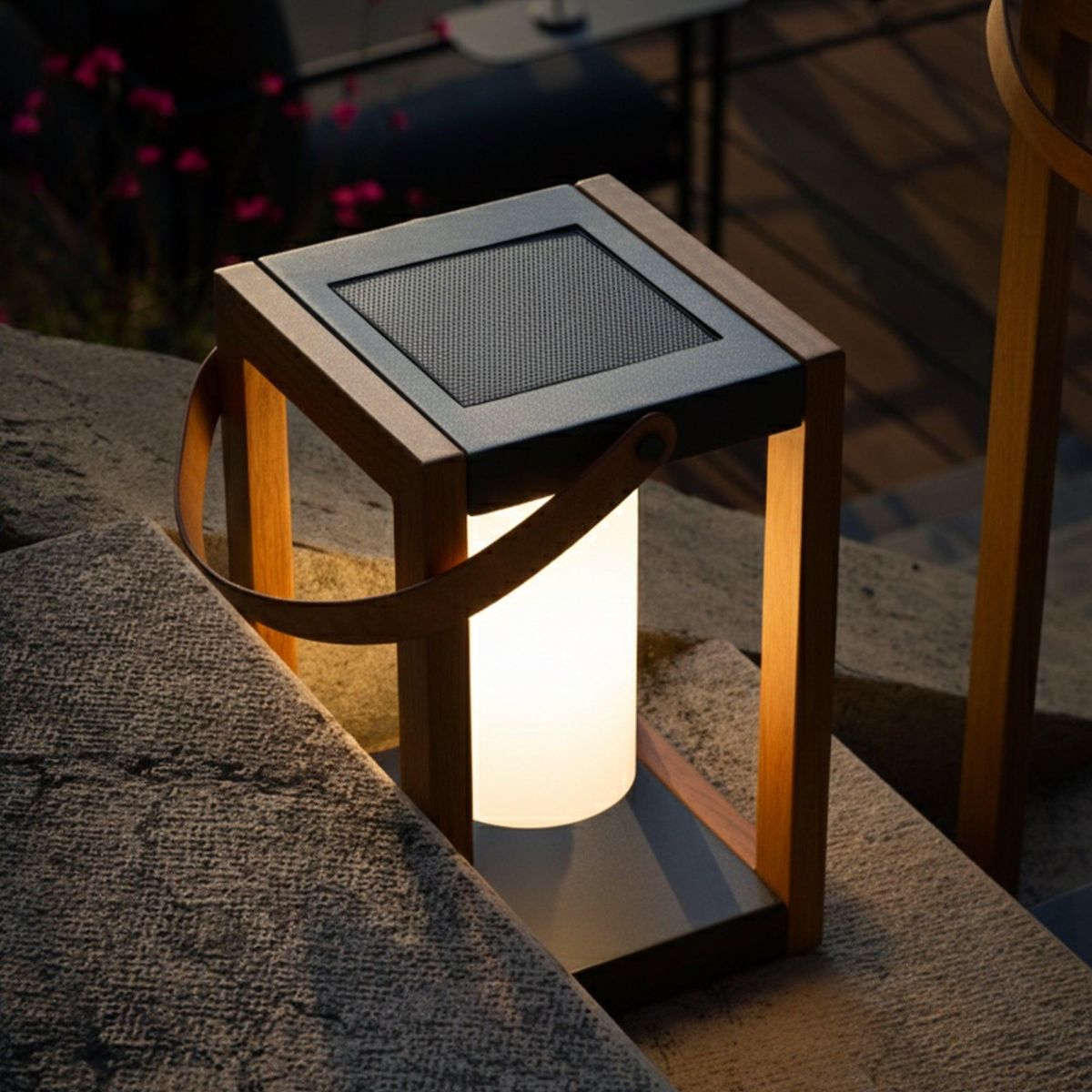 Lumisky Lanterne solaire SERAPHINA Bois Aluminium H32cm